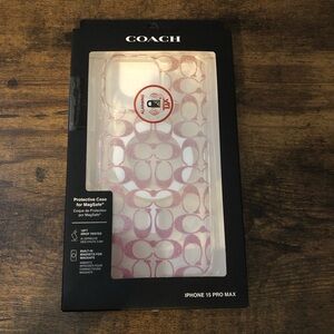 Coach Signature Pink iPhone 15 Pro‎ Max Case